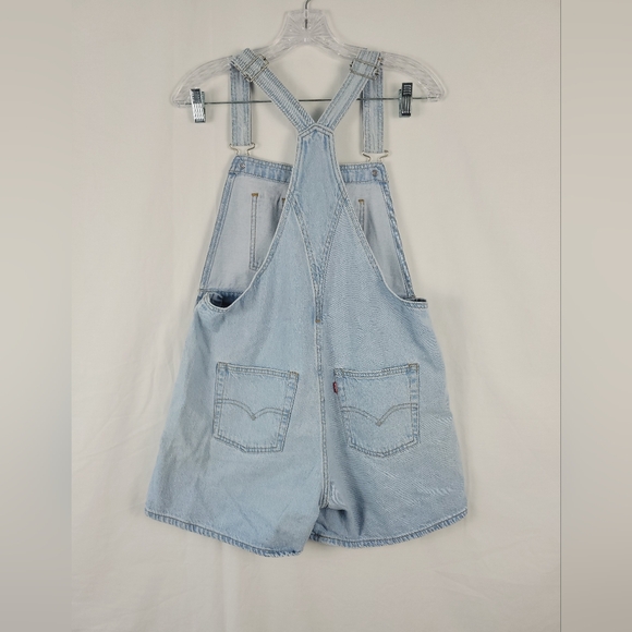 Levis Shortalls Light Blue Denim Overalls Small - Picture 2 of 8